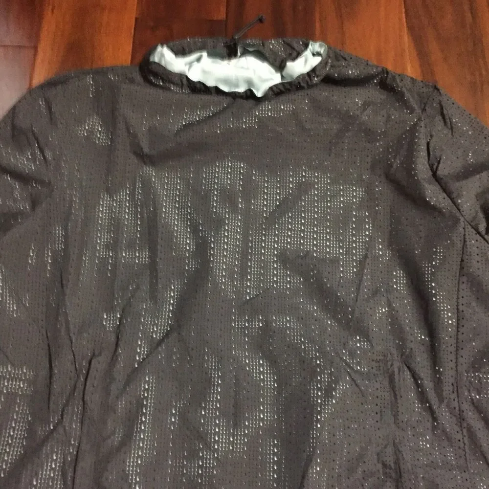 Fabletics Women's Liora Perforated Adjustable Gray/Aqua Pullover Jacket Size XL